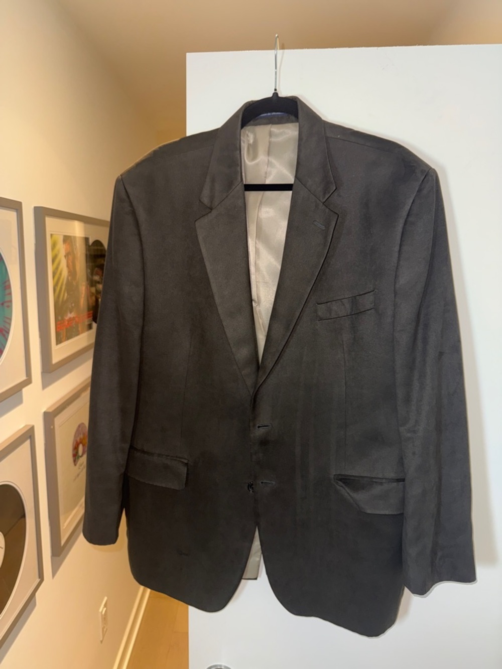 CHAPS Ralph Lauren Dark Brown Blazer suede size 46R